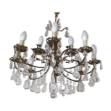 Lustre en bronze à pampilles