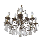 Lustre en bronze à pampilles