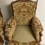Paire de fauteuils bergère Louis XV