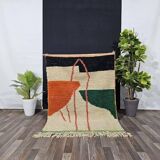 Handmade pure wool rug, size 100 x 200 cm.