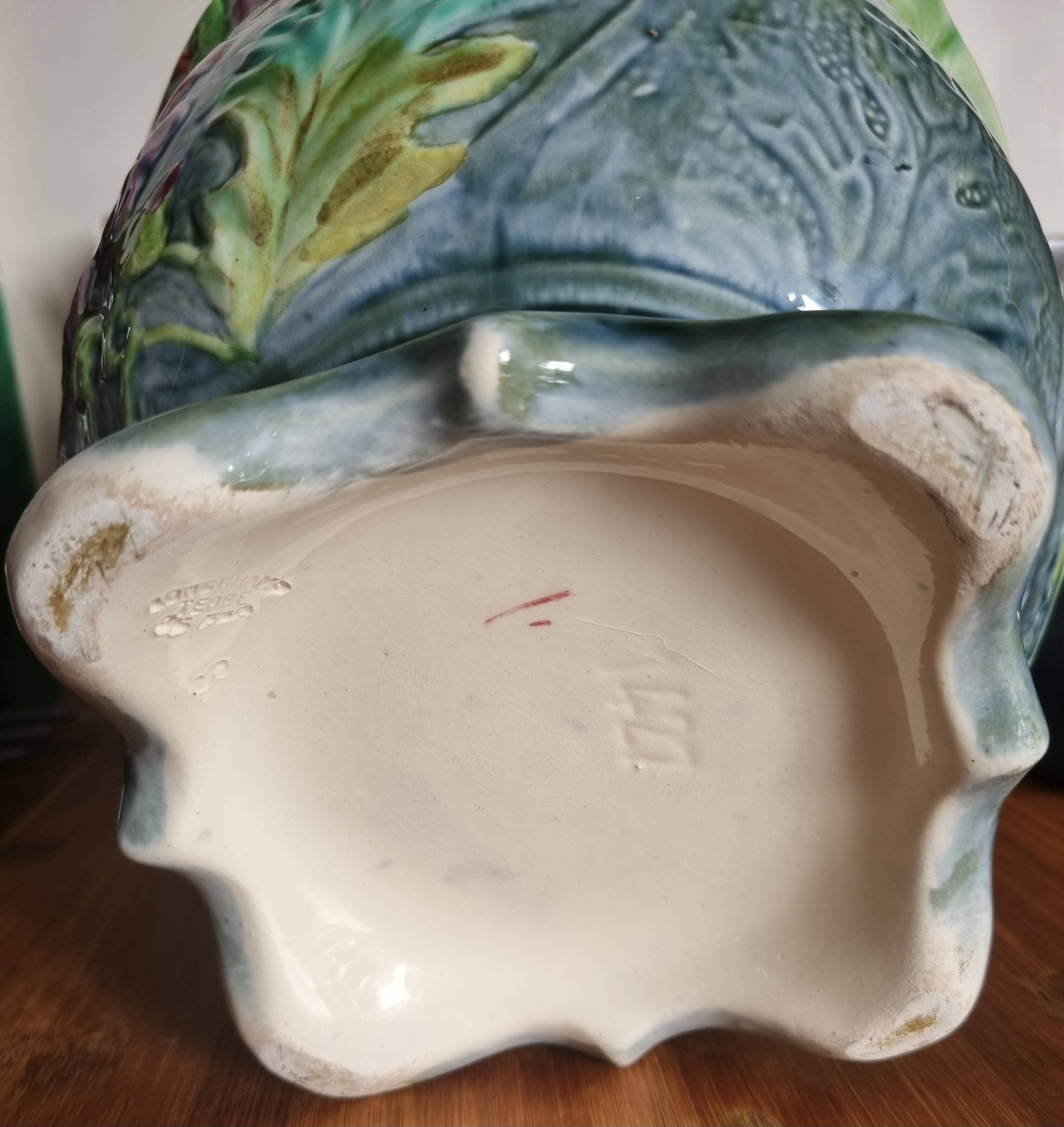 Antique planter Barbotine Longchamp Terre de Fer