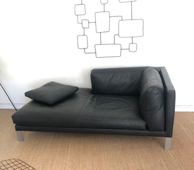 Canapé En Cuir Noir - Simili Cuir - État Proche Du Neuf - Prix 250€ - Occasion