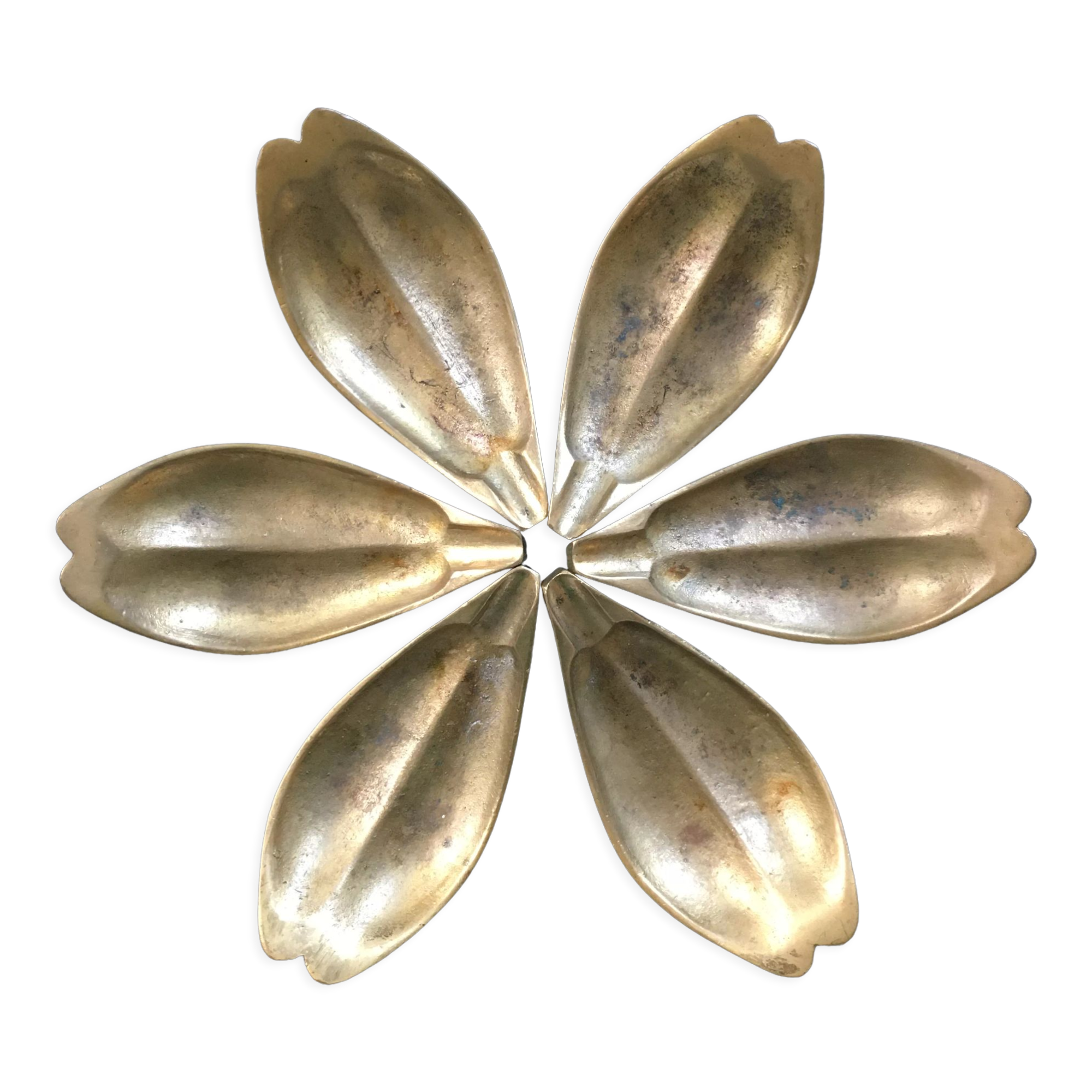 Set of 6 brass cups