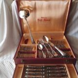 Cutlery set 49 pieces silver metal rocaille model St Médard