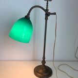 Vintage lamp 1900 celadon jeweler workshop brass - 56 cm