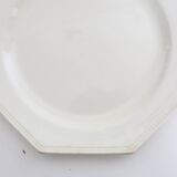 Creil and Montereau plates, 19th century, Perle model, ivory / set of 2