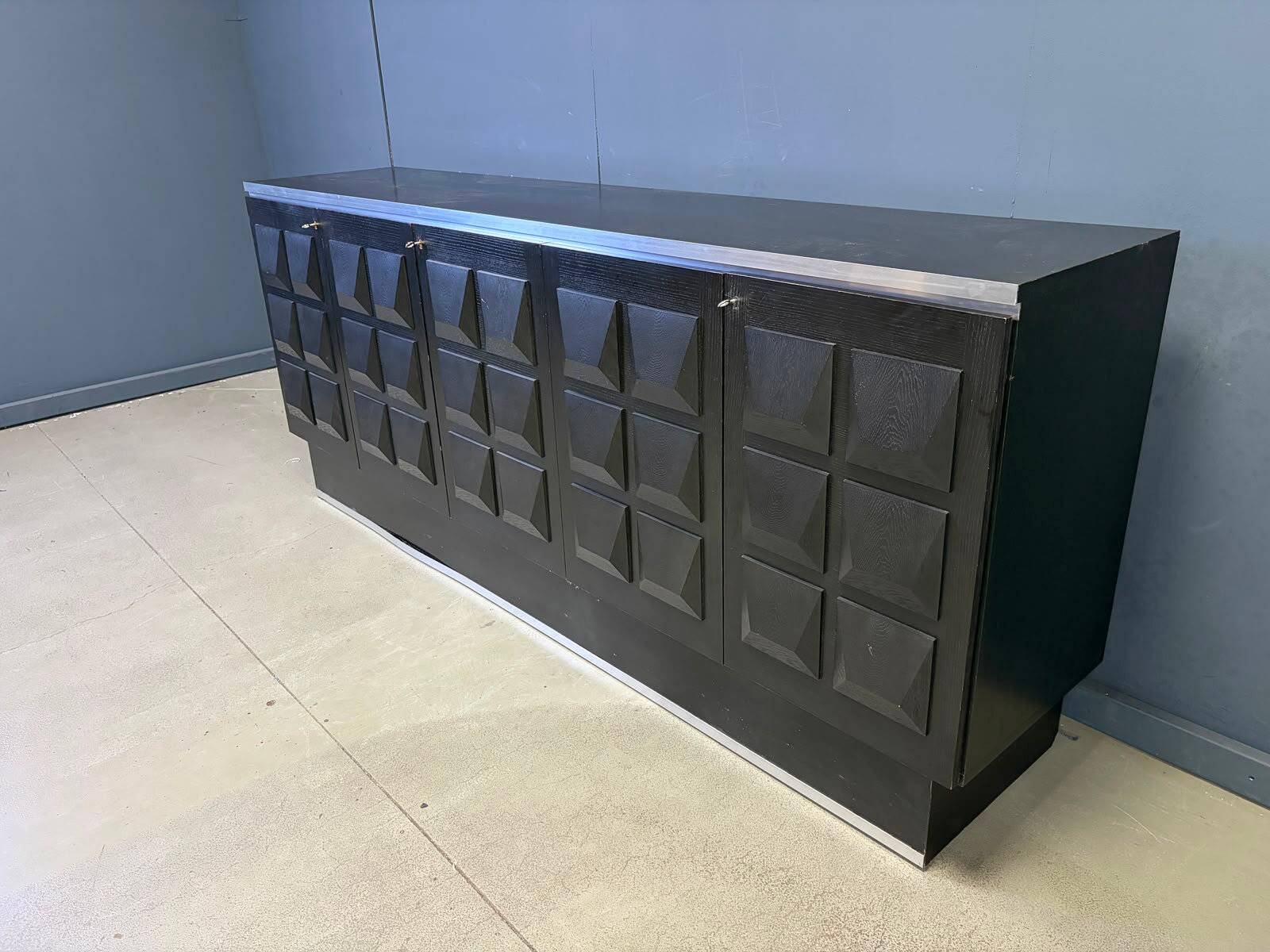 Vintage brutalist credenza, 1970s