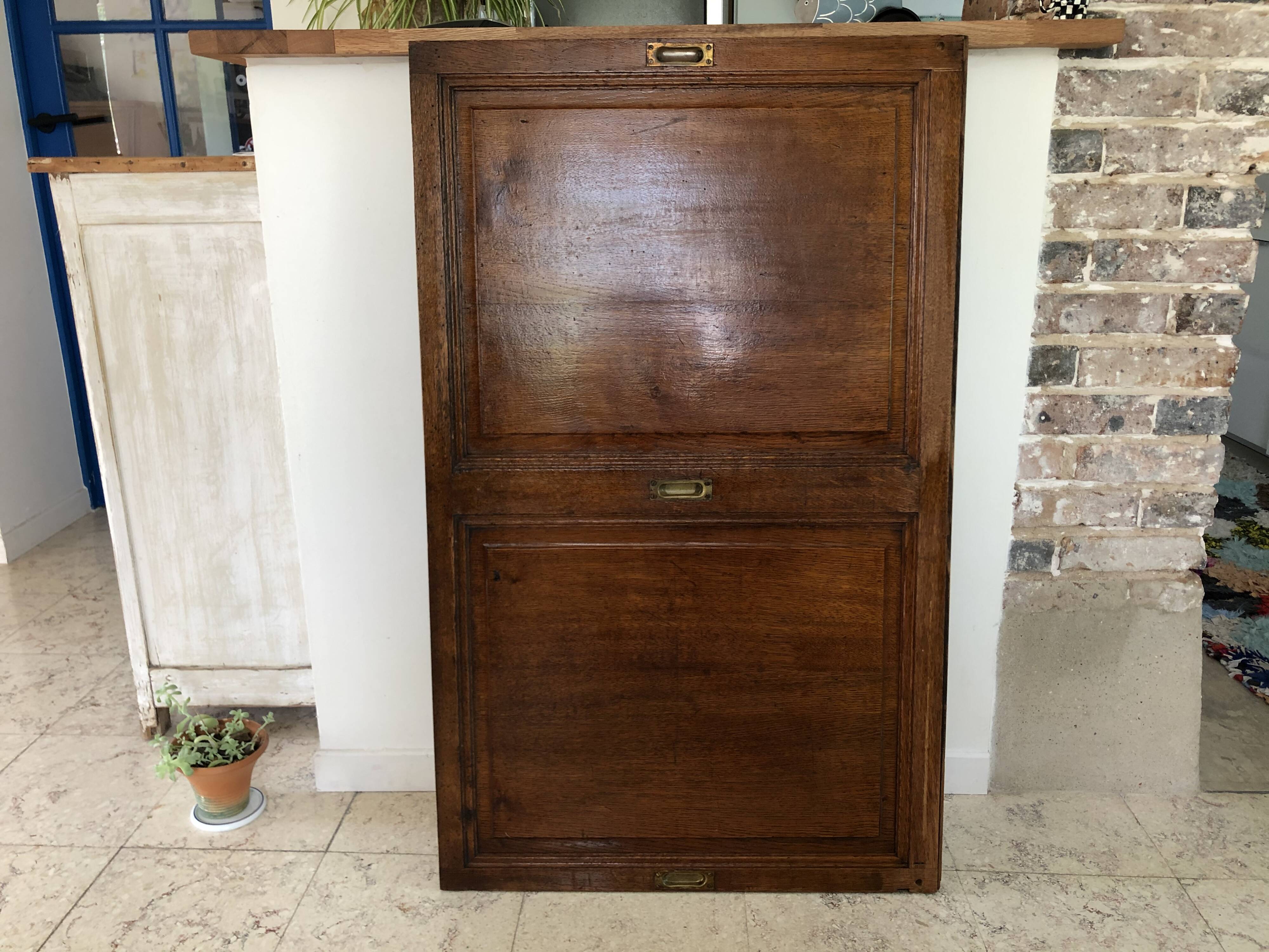 Vintage solid oak sliding door