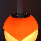 Space Age Orange and White Opaline Glass Pendant, Italy