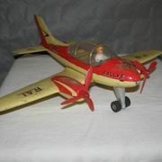 Old metal Joustra toy; propeller aircraft with its pilot friction mechanism