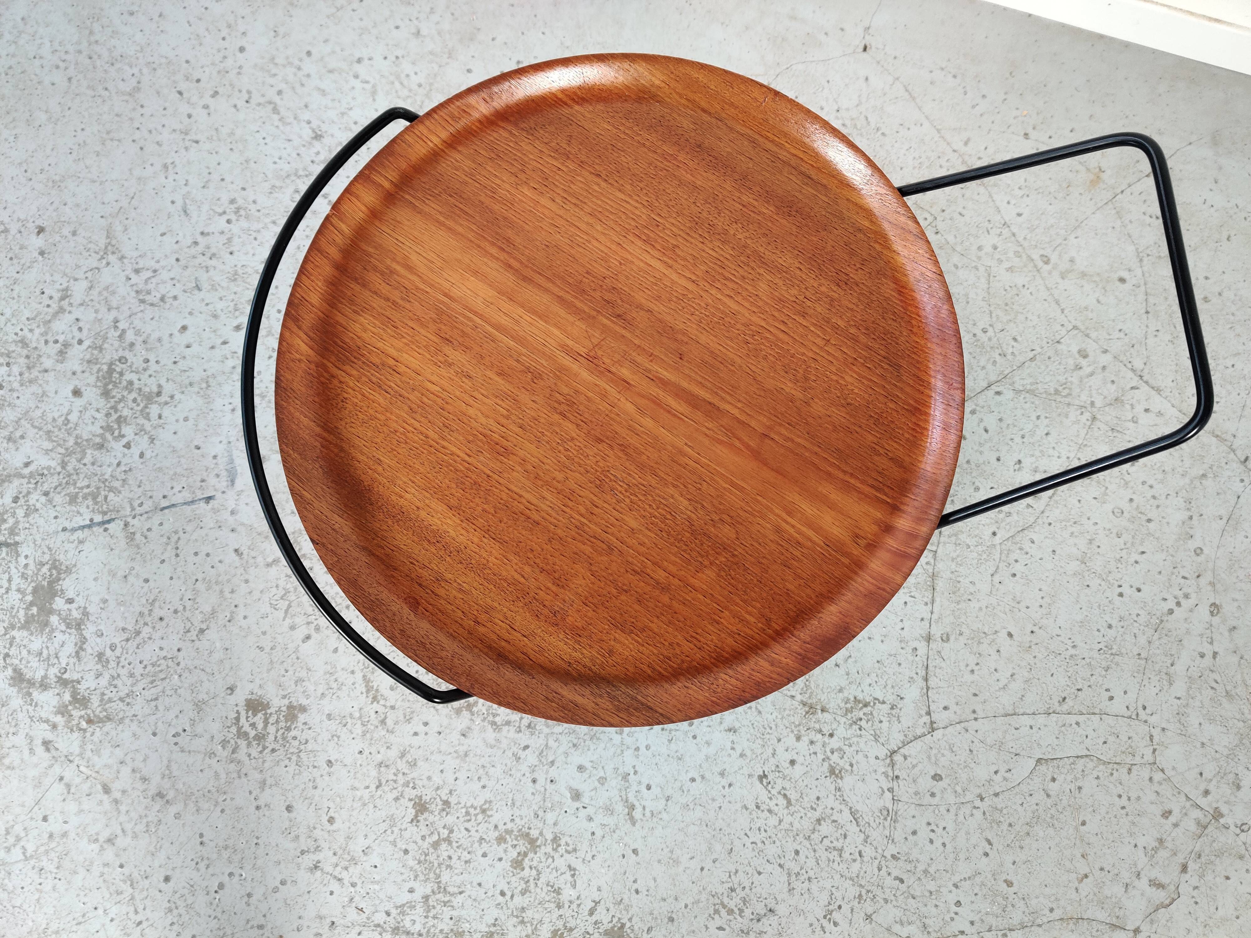 Scandinavian teak and metal dessert by Paul Nagel, Made in sweden 60s