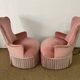 Paire de fauteuils crapaud rose poudré