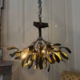 Lustre en forme de gui d’époque art nouveau en bronze - xxe