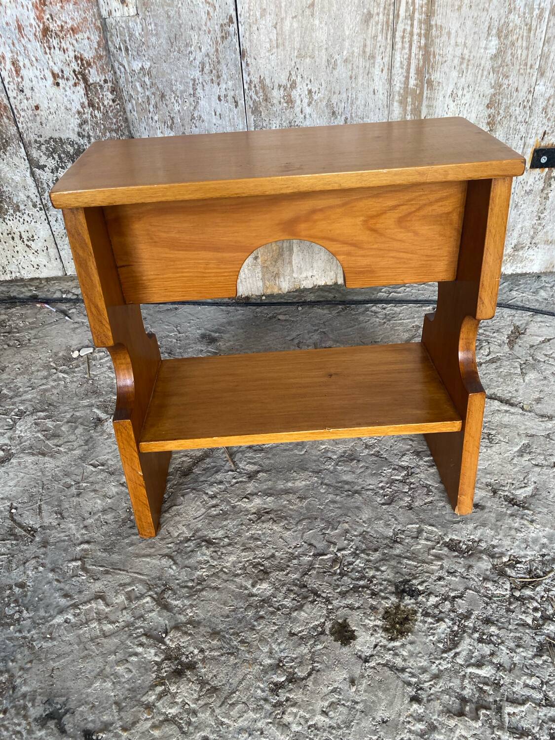 Accent Furniture Stool Wood Brutalist Vintage #D623