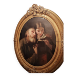 Superb old Italian school portrait of pious reading Fortunato Bello