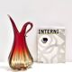 Red, Orange and Yellow Sommerso Murano Glass Vase, Italy