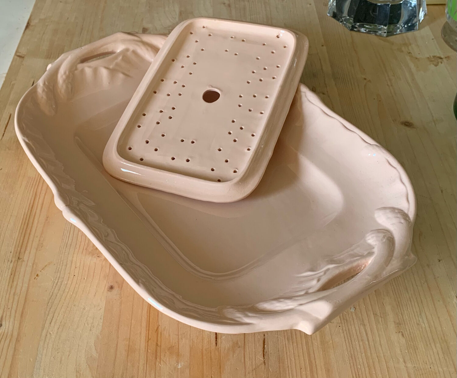 Asparagus dish Digoin Sarreguemines