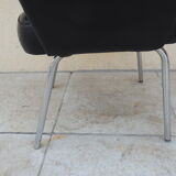 Vintage skai black armchair
