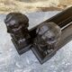 Pair of antique cast iron fire dogs "Ariadne"