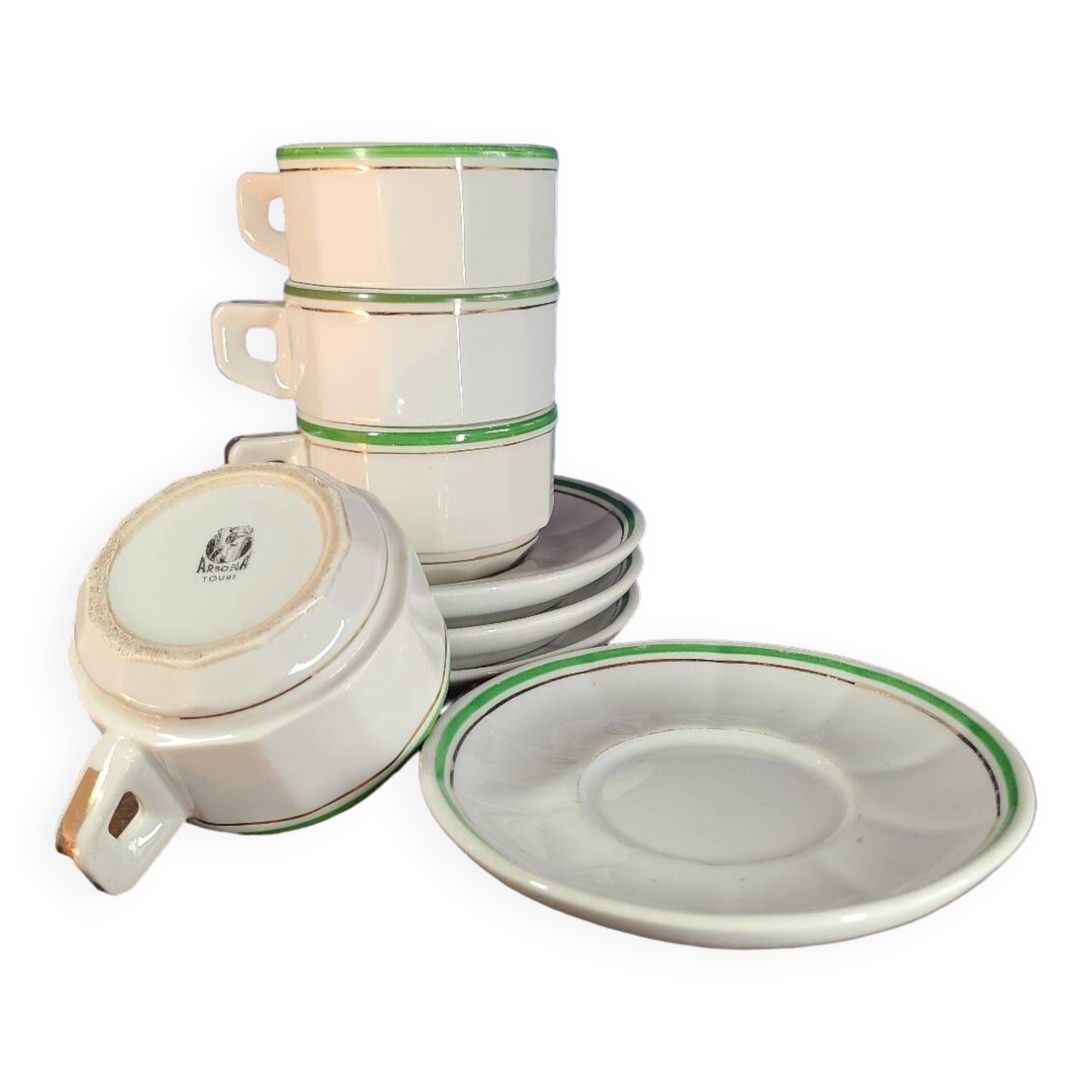 Vintage 70s Arbona Tours cups and saucers (set of 4)