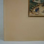 Ad. Moret "Antique Scene" Gouache watercolour signed and dated 1902