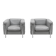 Pair of Cassina LC2 armchairs in grey leather.