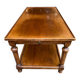 Extendable coffee table in solid wood with two shelves, 100 cm