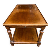 Table basse extensible en bois massif deux plateaux 100cm