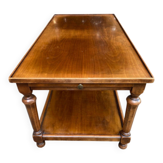 Table basse extensible en bois massif deux plateaux 100cm