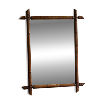 Large bamboo mirror from the 50s