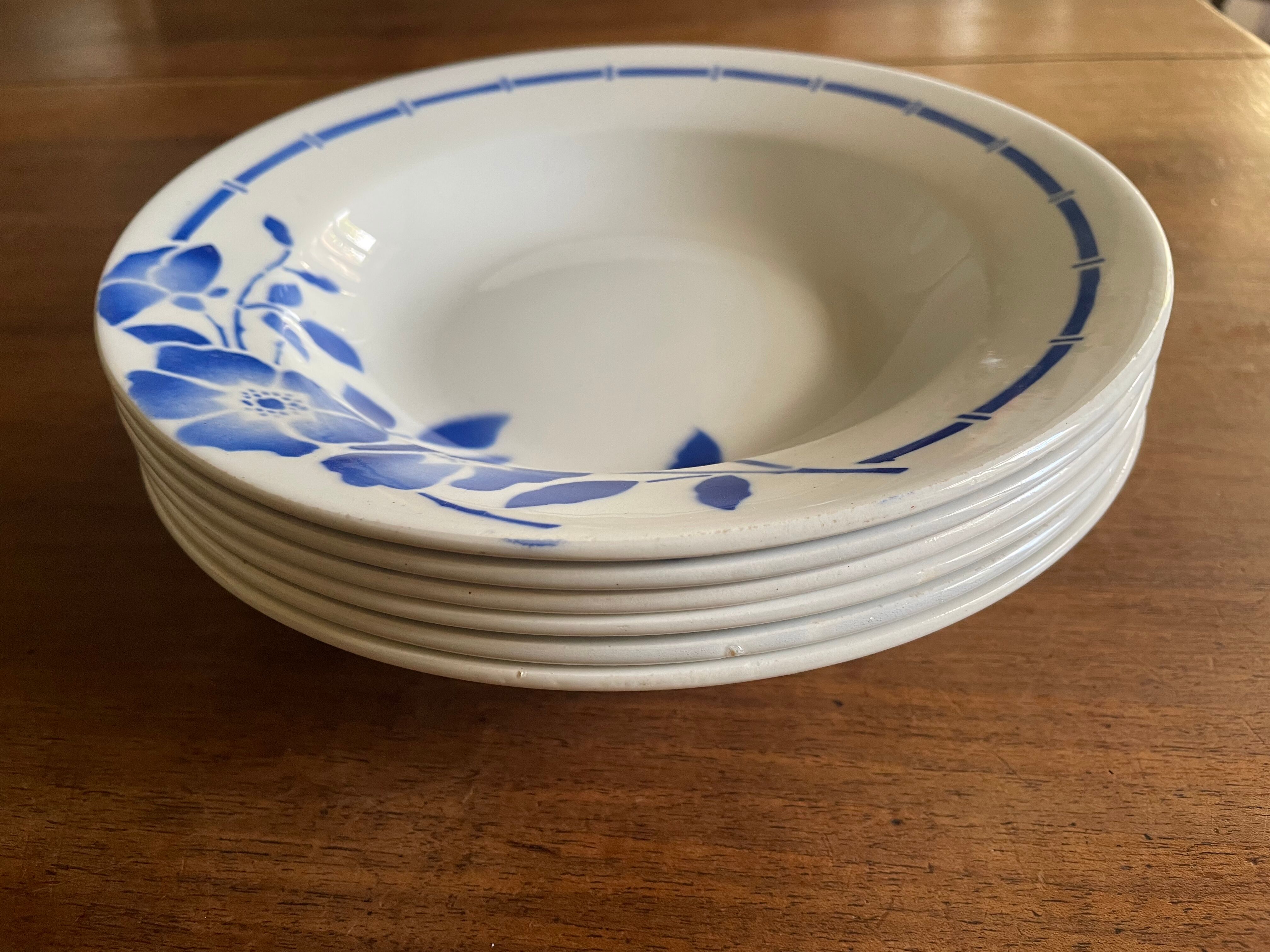 Hollow plates ceranord saint amand blue flower