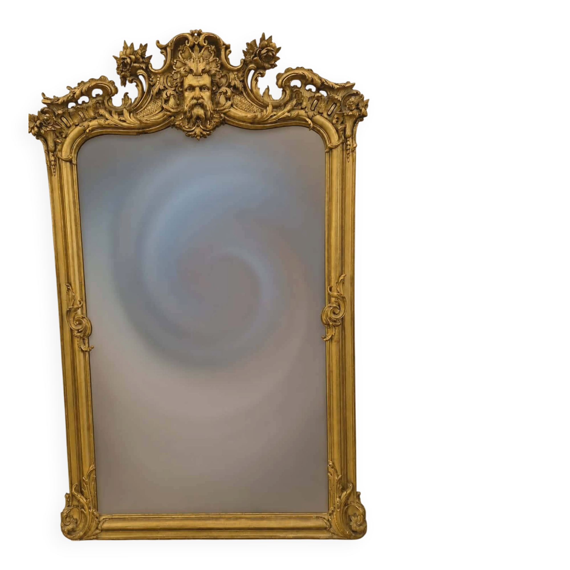 grand miroir doré Napoleon III au masque