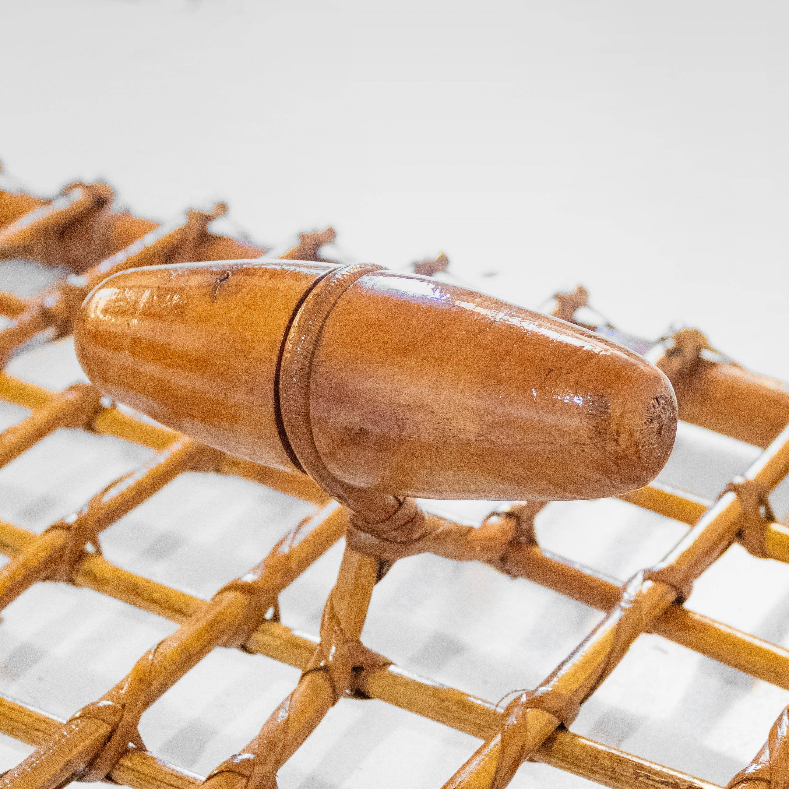 Italian Mid-Century Bamboo and Rattan Coat Rack by Bonacina, 1960s