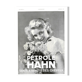 Affiche vintage années 30 Petrole Hahn