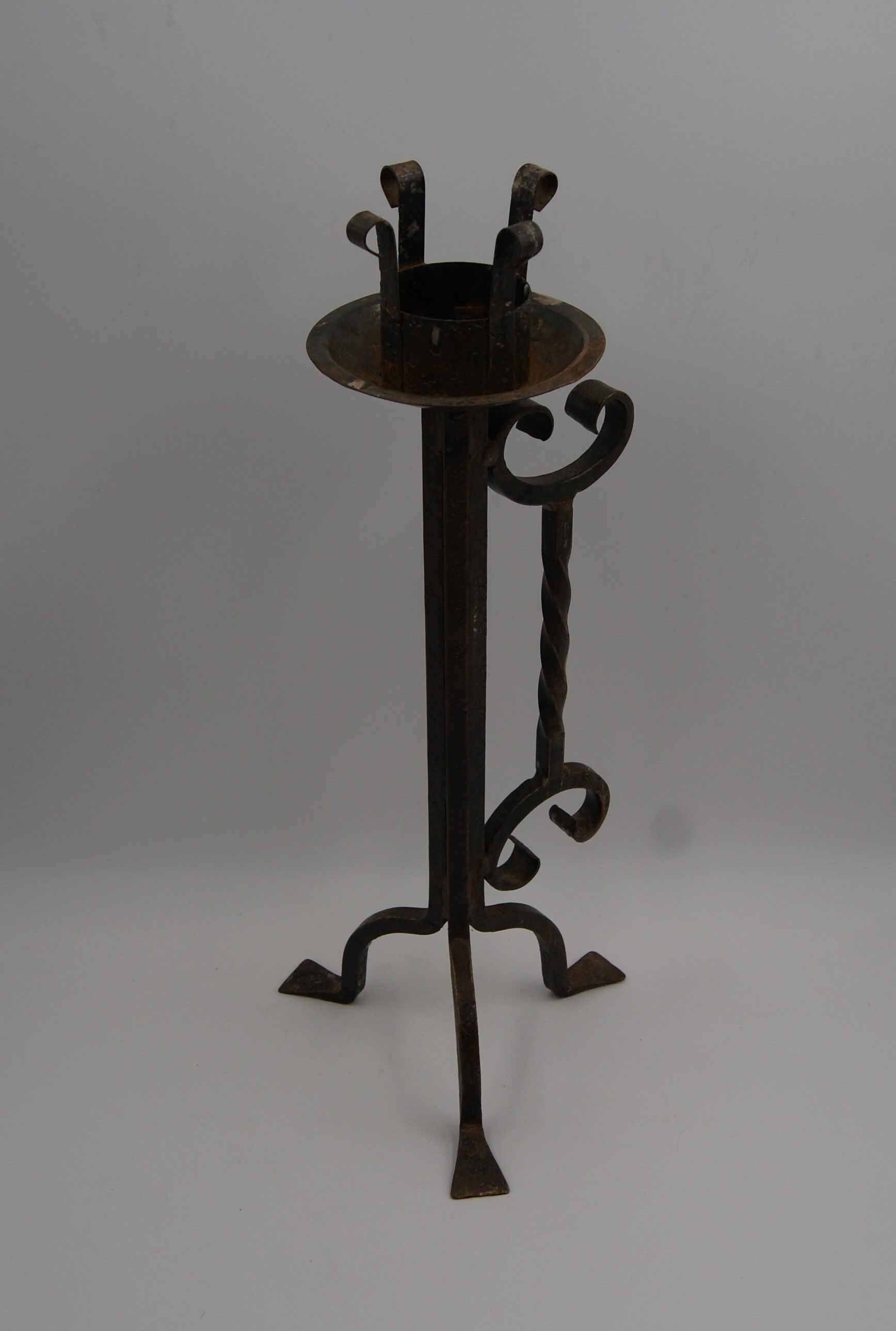 Bougeoir fer forgé brutaliste