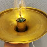 Applique en laiton avec abat-jour original en verre blanc laiteux, conçue par Svend Mejlstrøm Danemark années 1960