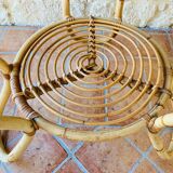 Rattan coffee table with range magazines, vintage circa 60's