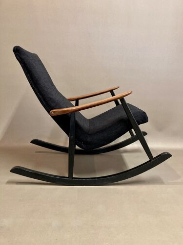 Fauteuil rocking-chair scandinave design 1950
