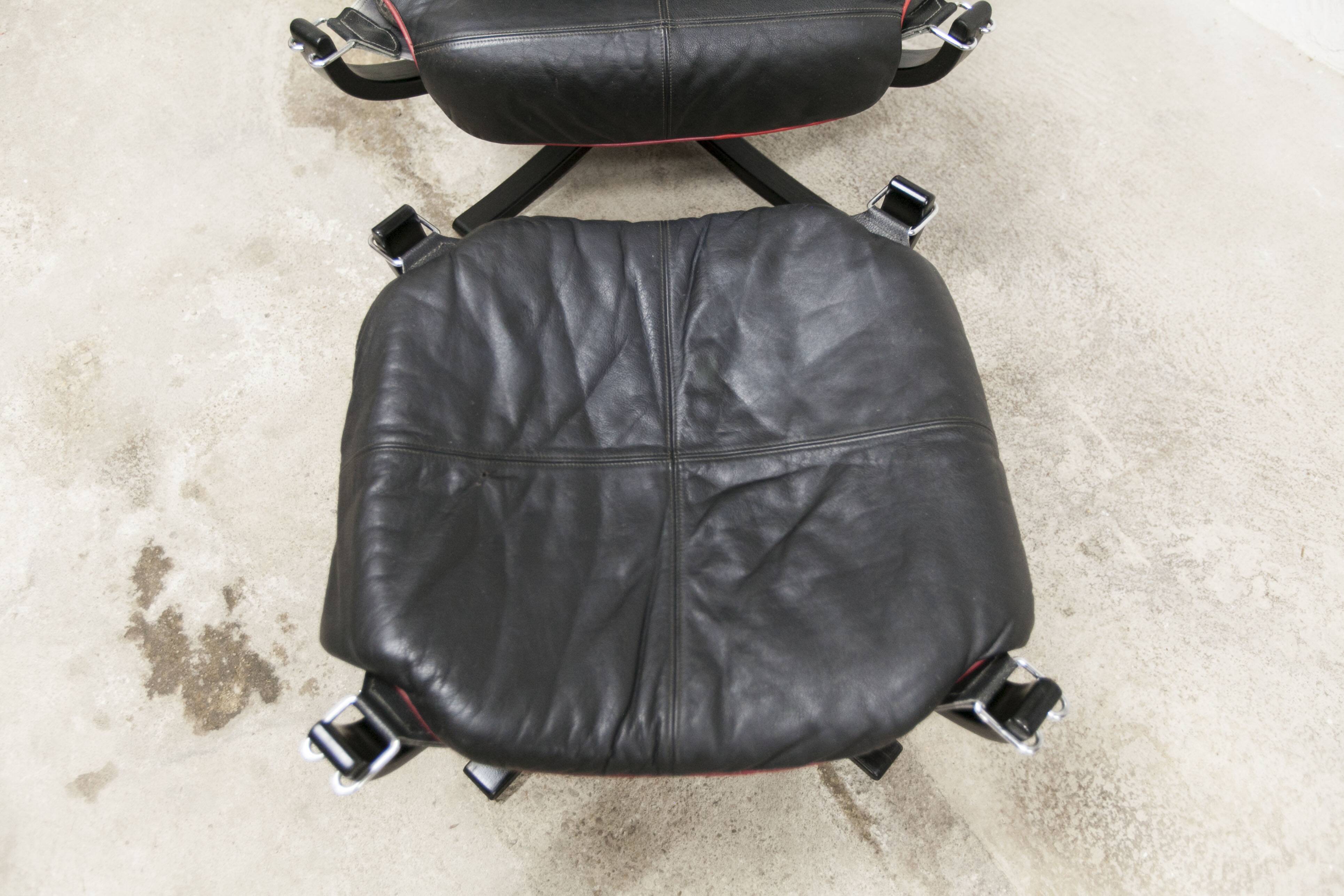 Set of armchair + ottoman viking p97 by Sigurd Russell for Poltrona Frau