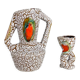 Pair of ceramic vases cracked and flamed Vallauris 70s
