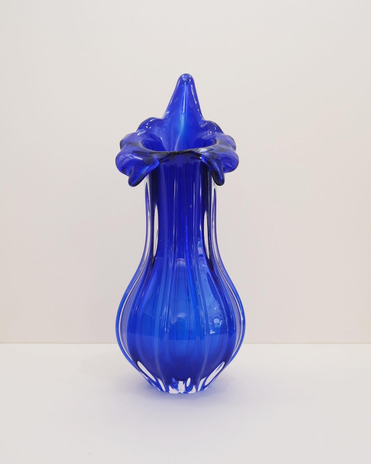 Blown glass vase by egermann, czech republic 1970