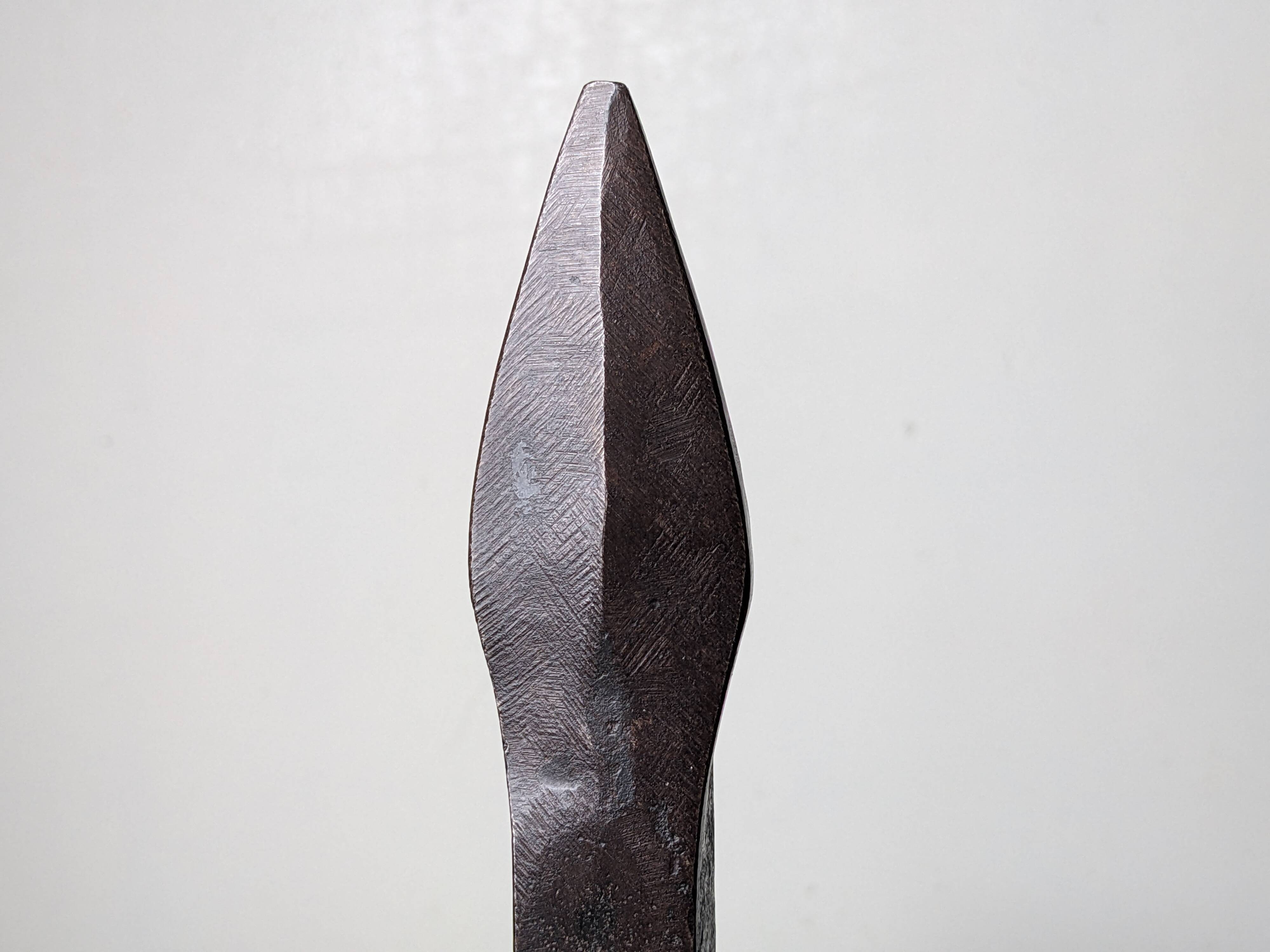 Pair of modernist wrought iron andirons - 1950s