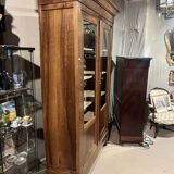 Bibliothèque Deux Portes virtrées Style Louis philippe noyer
