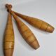 Set of three vintage juggling clubs in turned wood