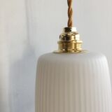 Hanging lamp in opaline oblong