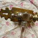 Chromed metal towel rack and glass rod
