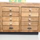 Double-sided display counter with 20 drawers
