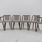 1960s Antonin Suman Set of Six Beech Dining Chairs, Restored