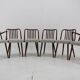 Ensemble de six chaises de salle à manger en hêtre Antonin Suman des années 1960, restaurées