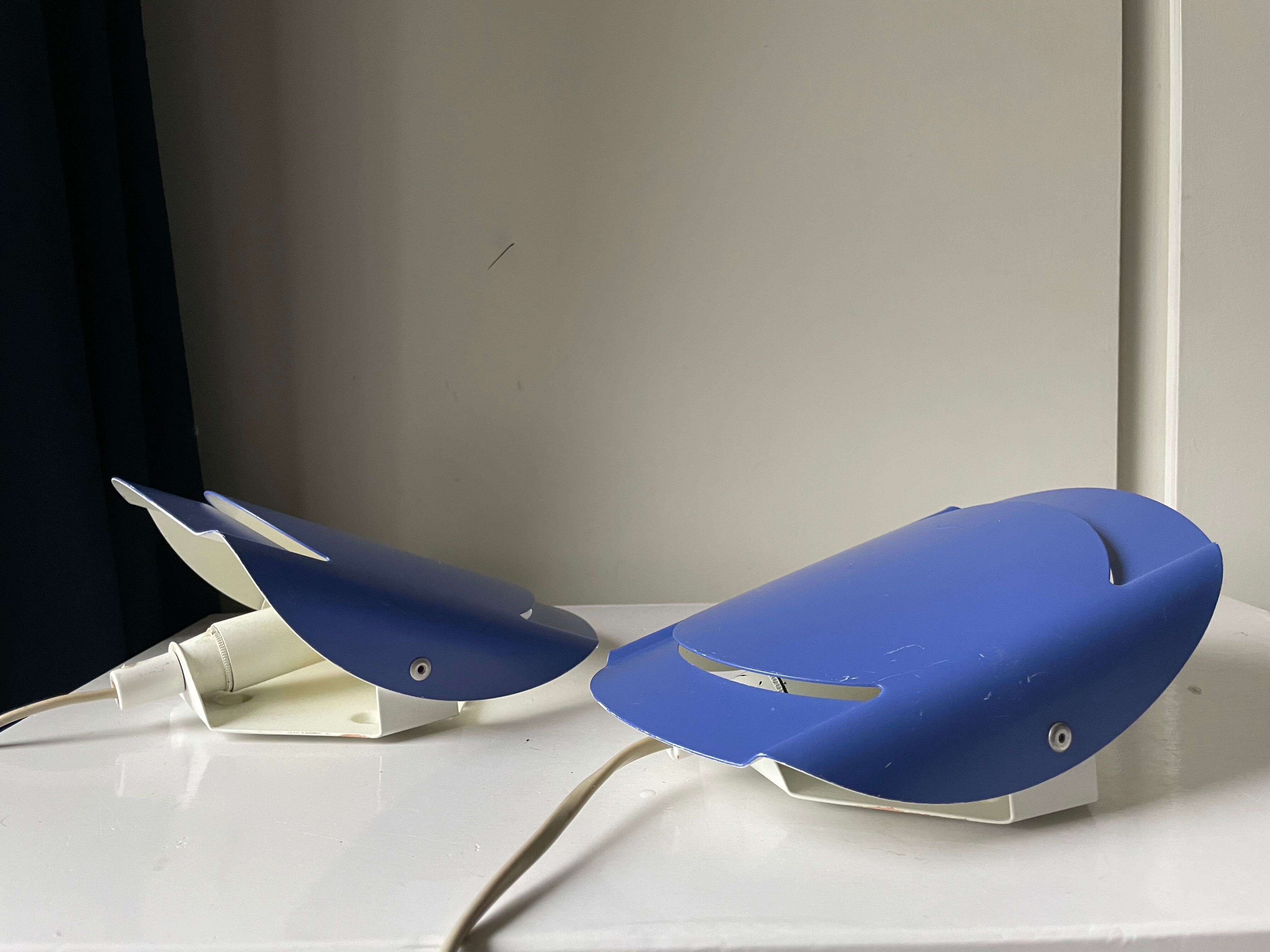 Pair of danish purple vintage wall lamps sconces by Lyfa